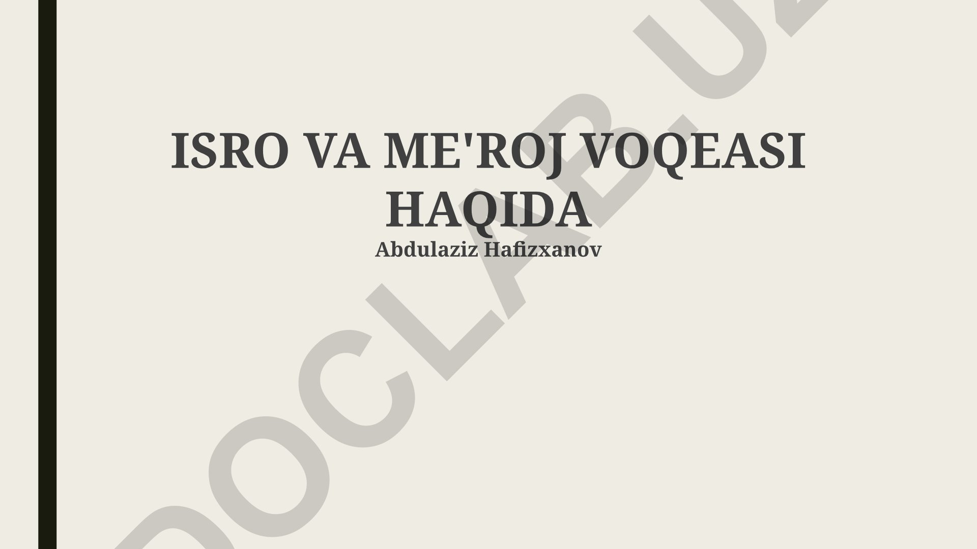 ISRO va Me'roj voqeasi haqida