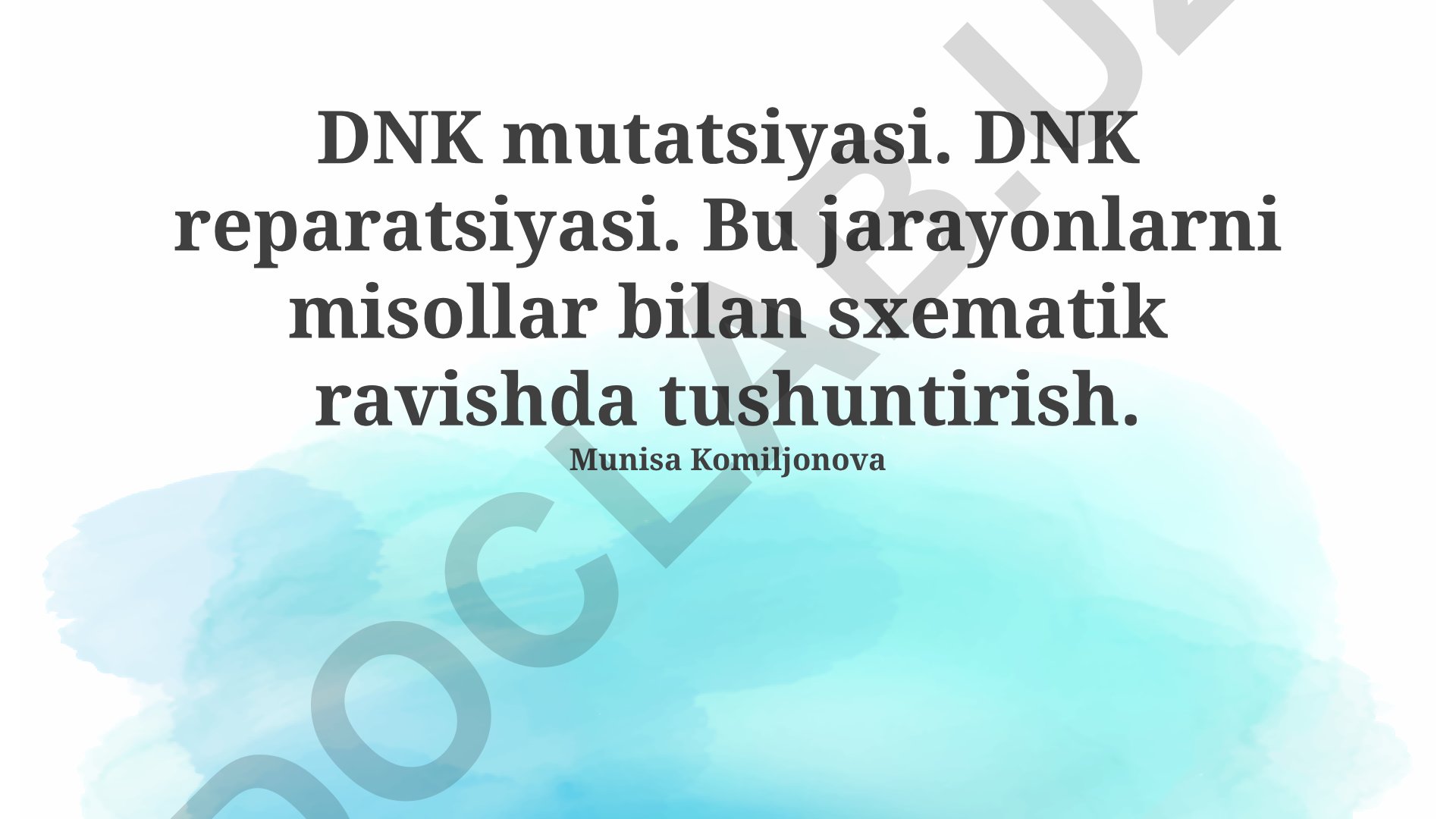 DNK mutatsiyasi va reparatsiyasi mexanizmlari