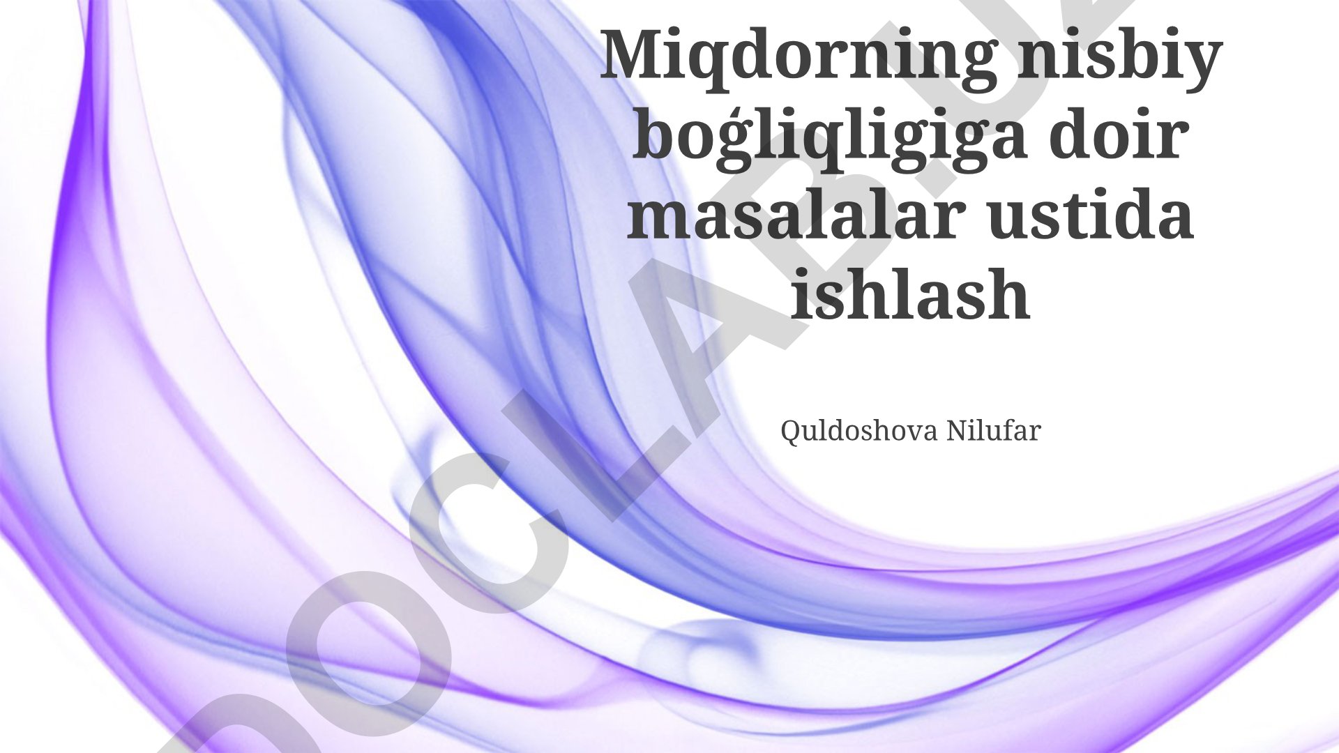 Mi̇qdorlar o'rtasidagi bog'liqlikni modellashtirish va tahlil qilish