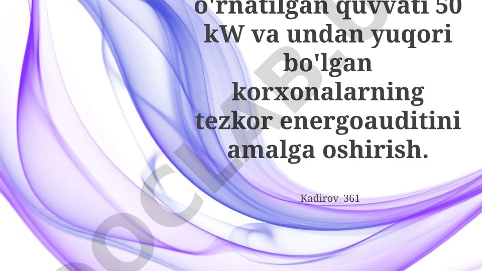 Farg'ona shahridagi korxonalarda energiya auditini amalga oshirish