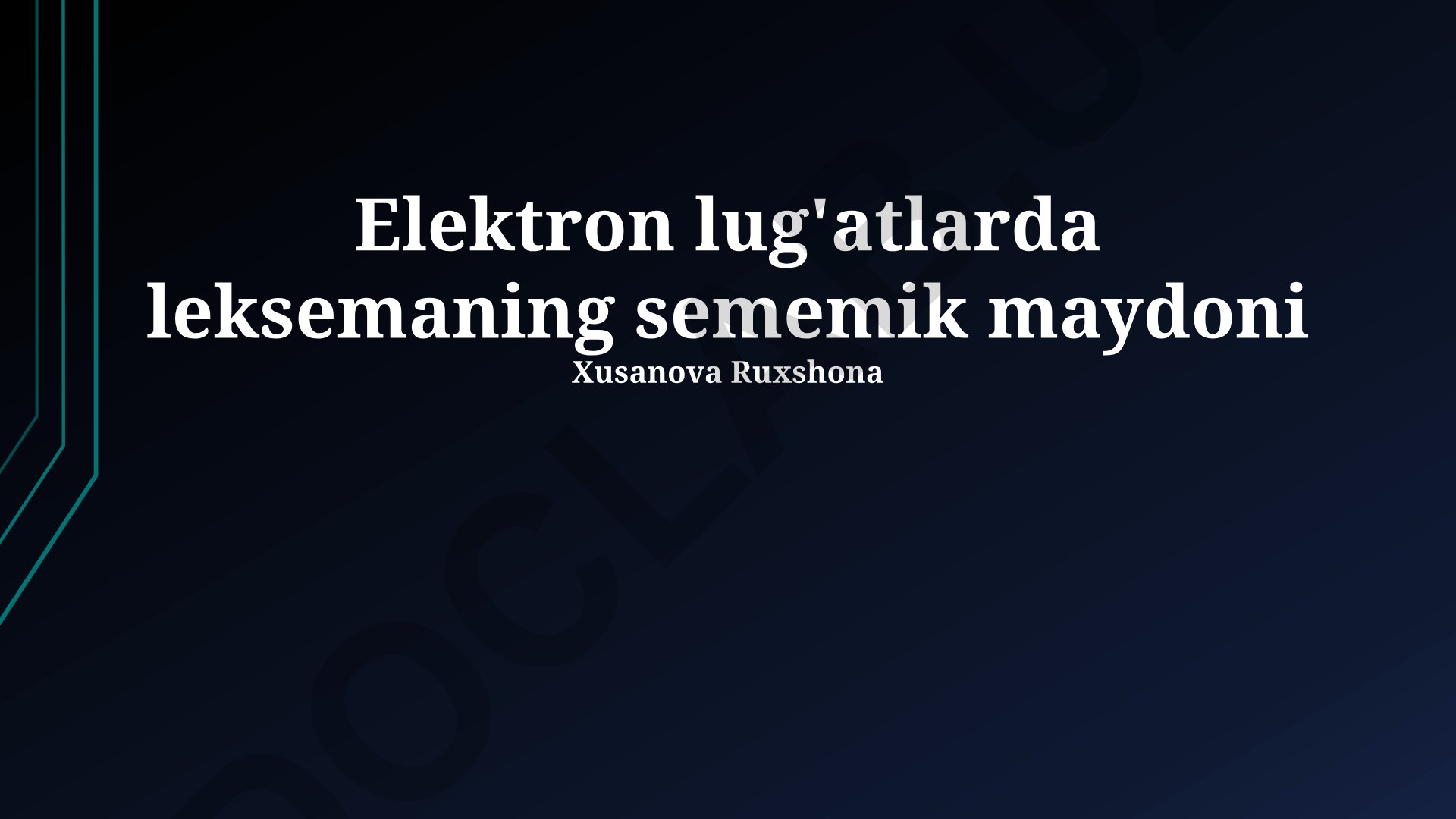 Elektron lug'atlarda leksemaning sememik maydoni