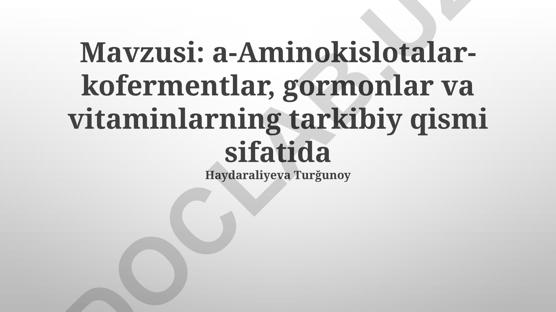 α-Aminokislotalar kofermentlar, gormonlar va vitaminlarning tarkibiy qismi sifatida