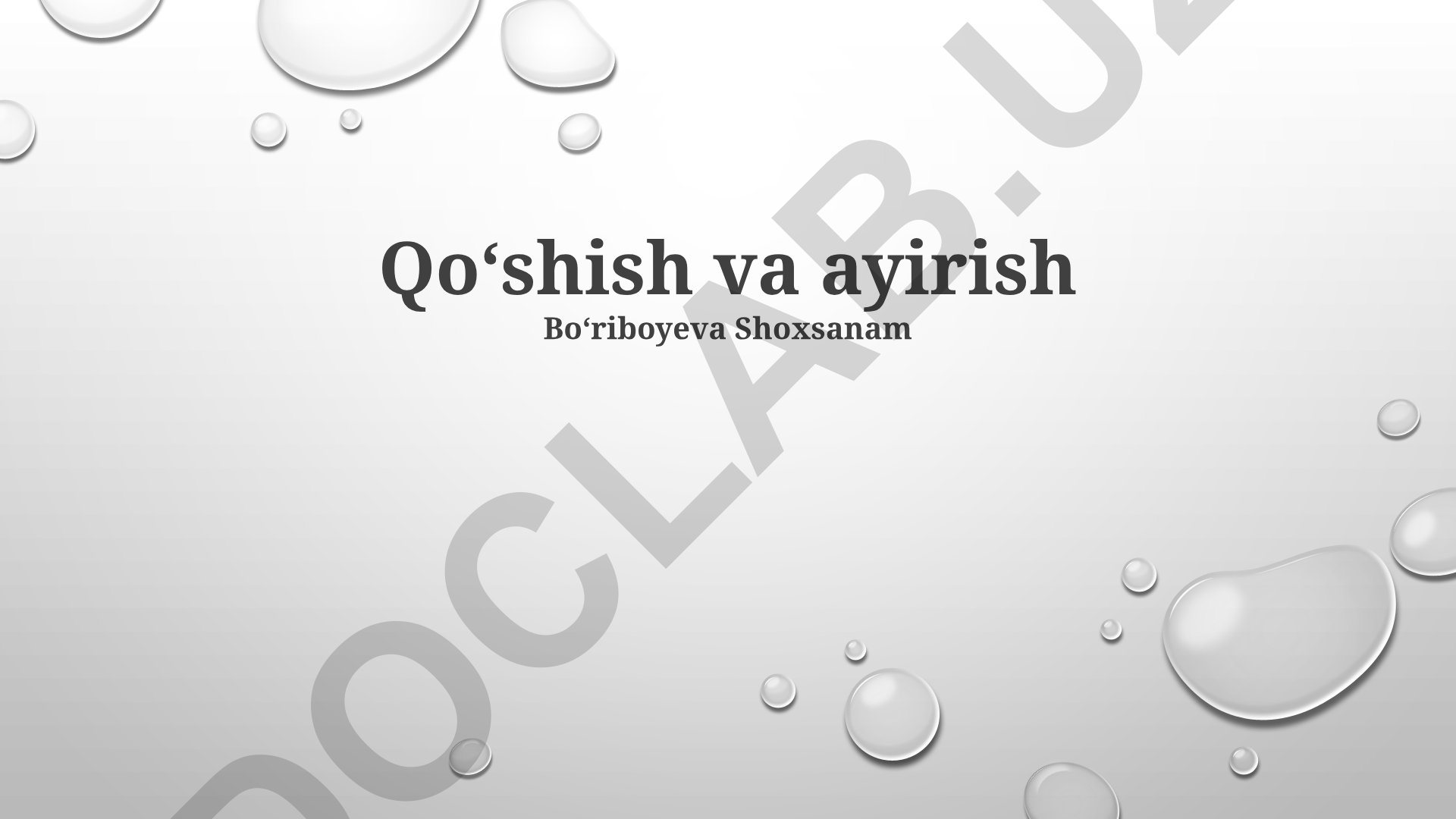 Matematikada qo'shish va ayirish tushunchalari