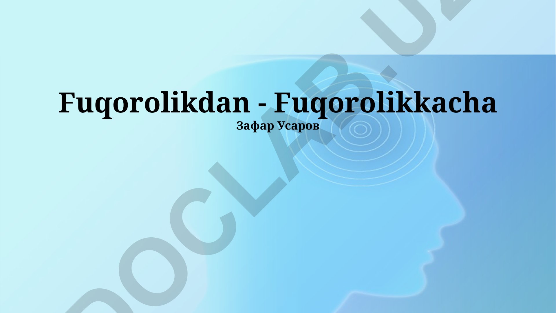 Qashshoqlikdan fuqarolikka o'tish jarayoni