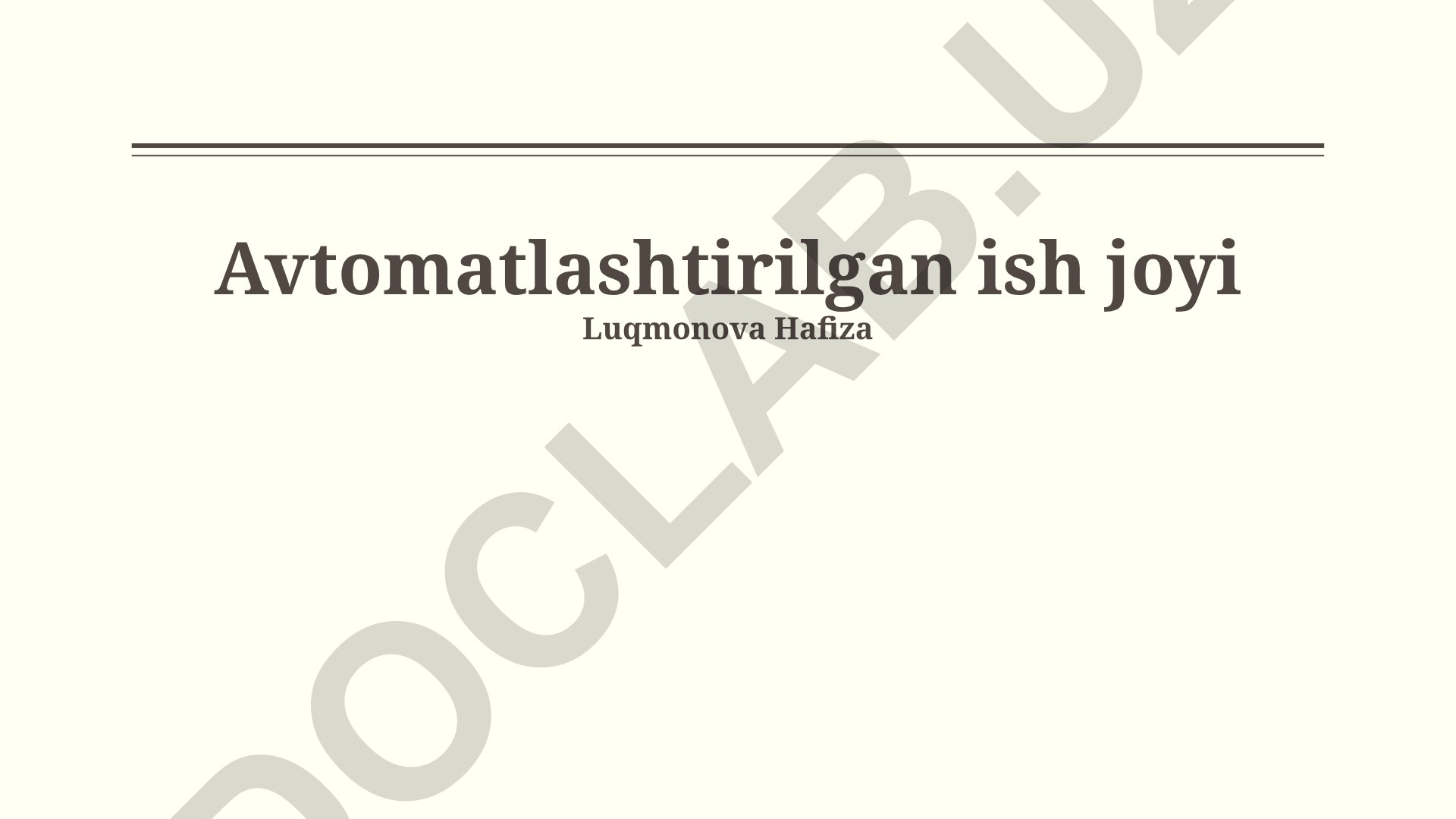 Avtomatlashtirilgan ish joyi afzalliklari, kelajagi va xavf-xatarlari