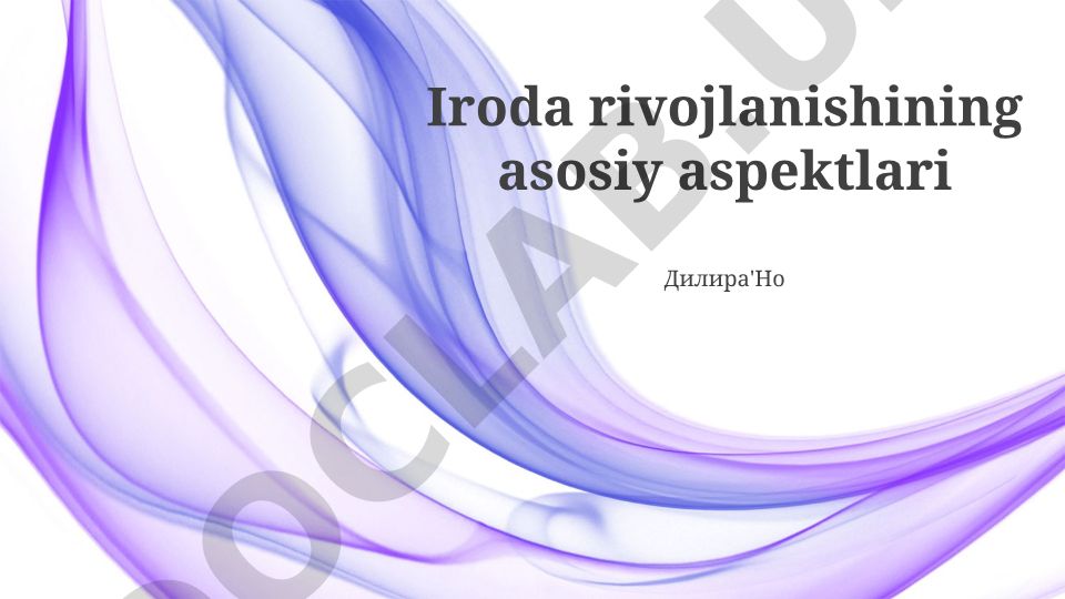 Iroda rivojlanishining asosiy aspektlari