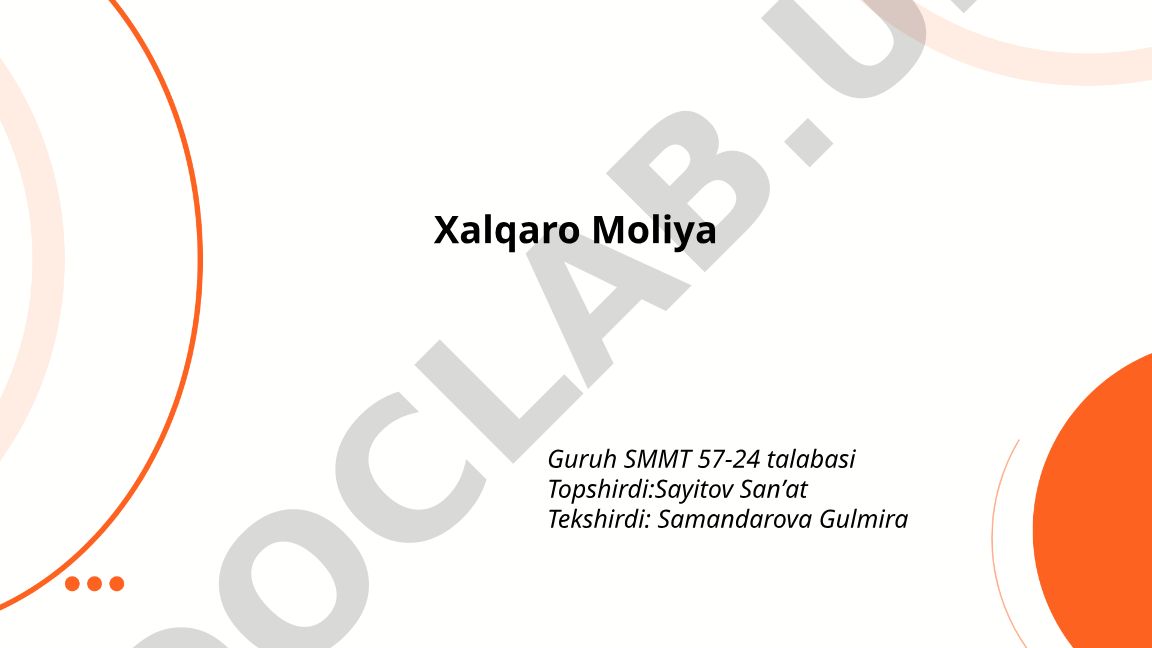 Xalqaro moliyaviy bozorlar va valyuta riskini boshqarish