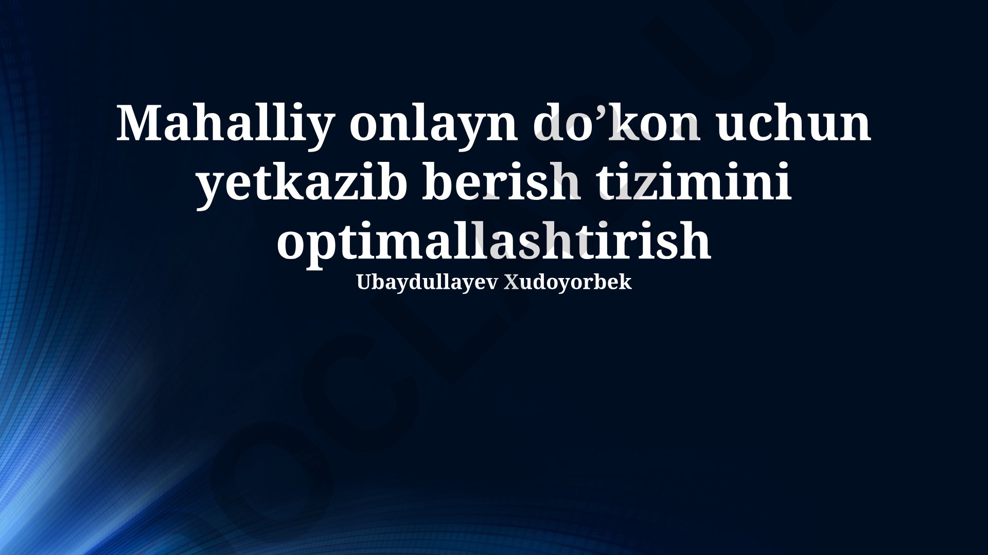 Mahalliy onlayn do'kon uchun yetkazib berish tizimini optimallashtirish