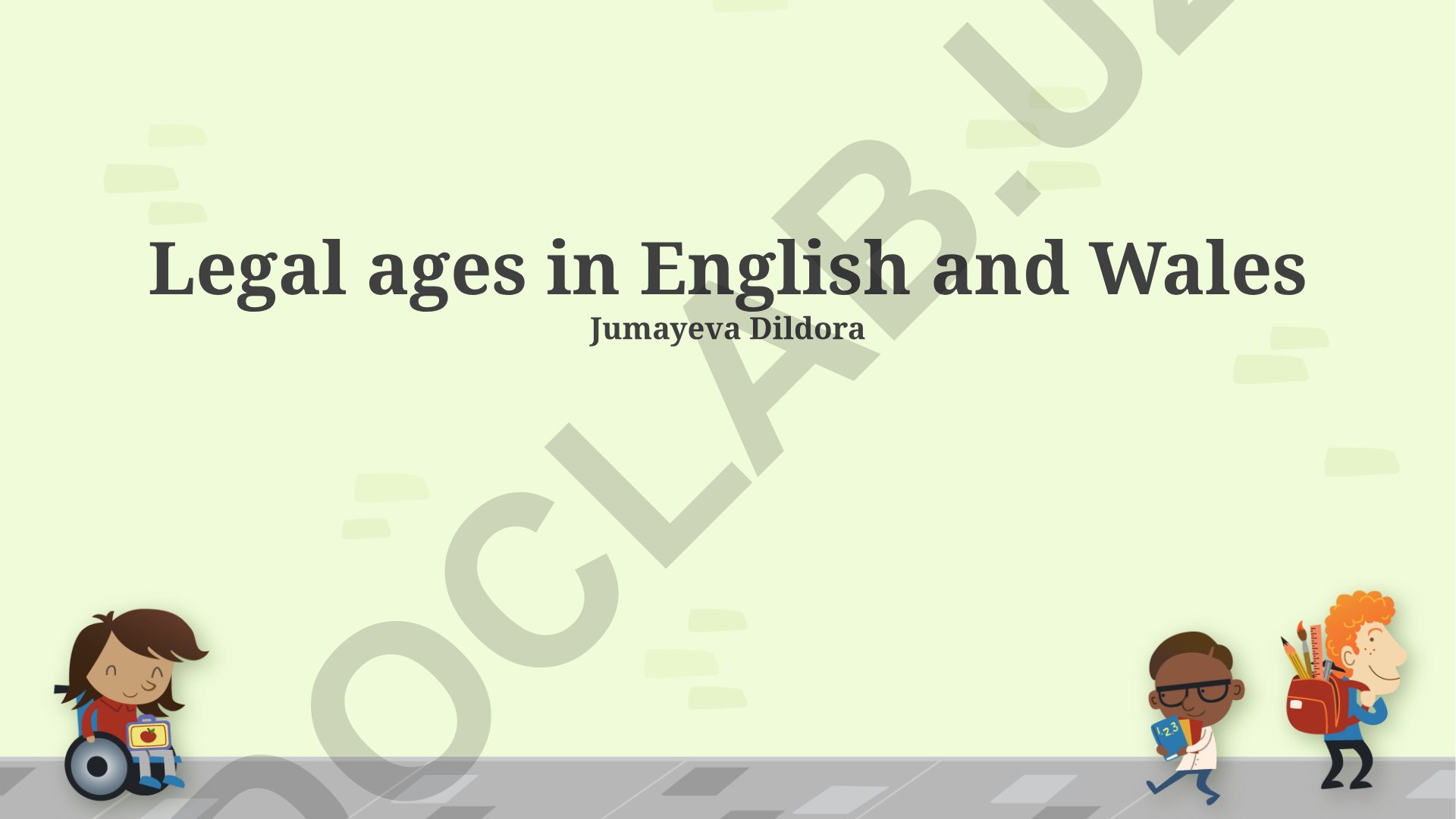 Legal ages in England and Wales