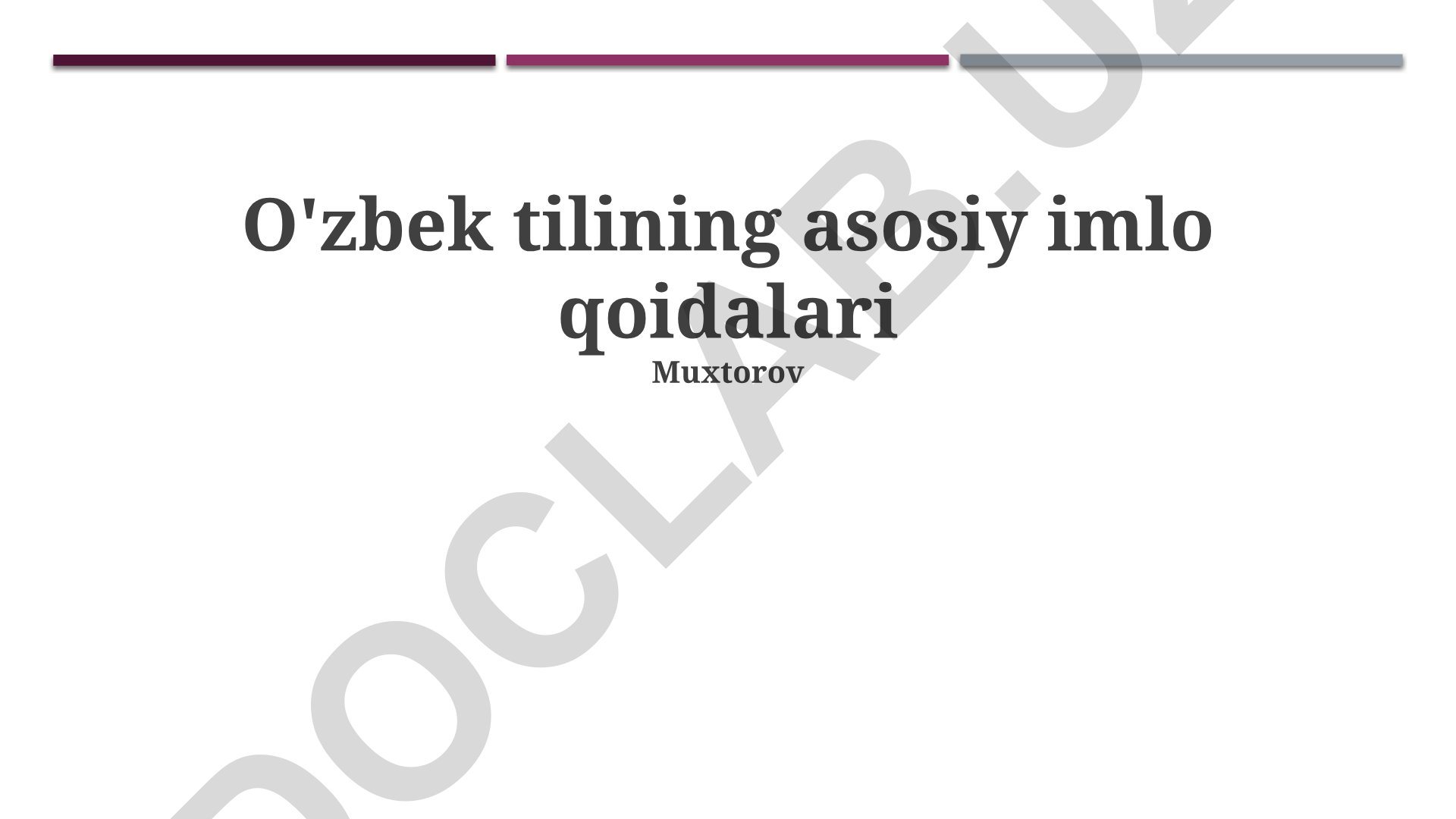 O'zbek tilining asosiy imlo qoidalari