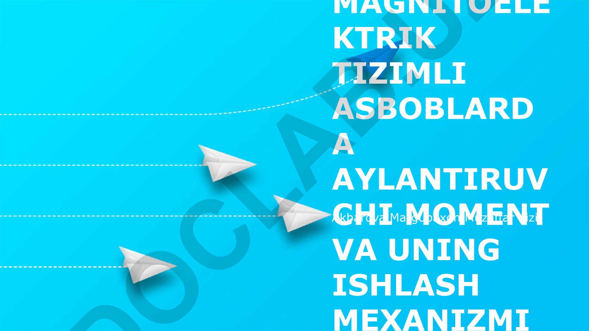 Magnitoelektrik tizimli asboblarda aylantiruvchi moment va uning ishlash mexanizmi