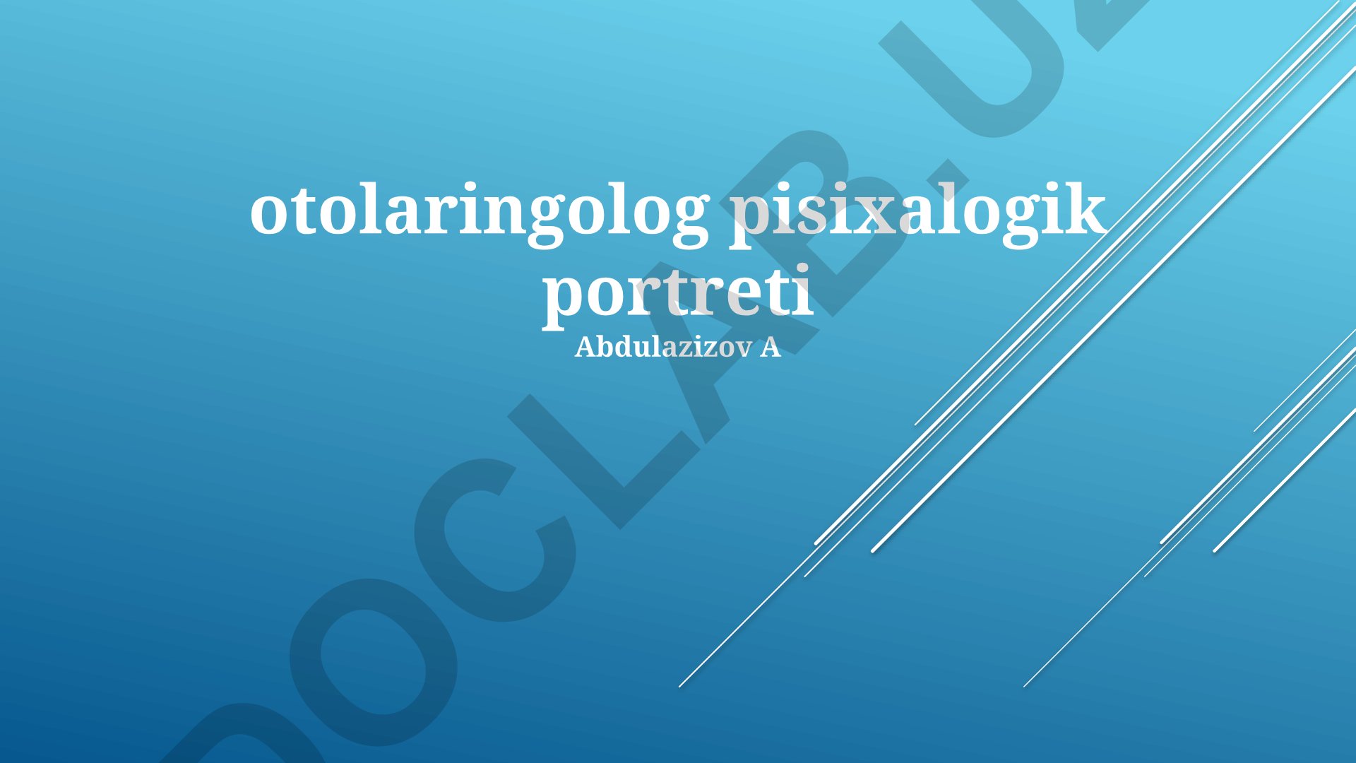 Otorinolaringologik kasalliklarning psixologik portreti