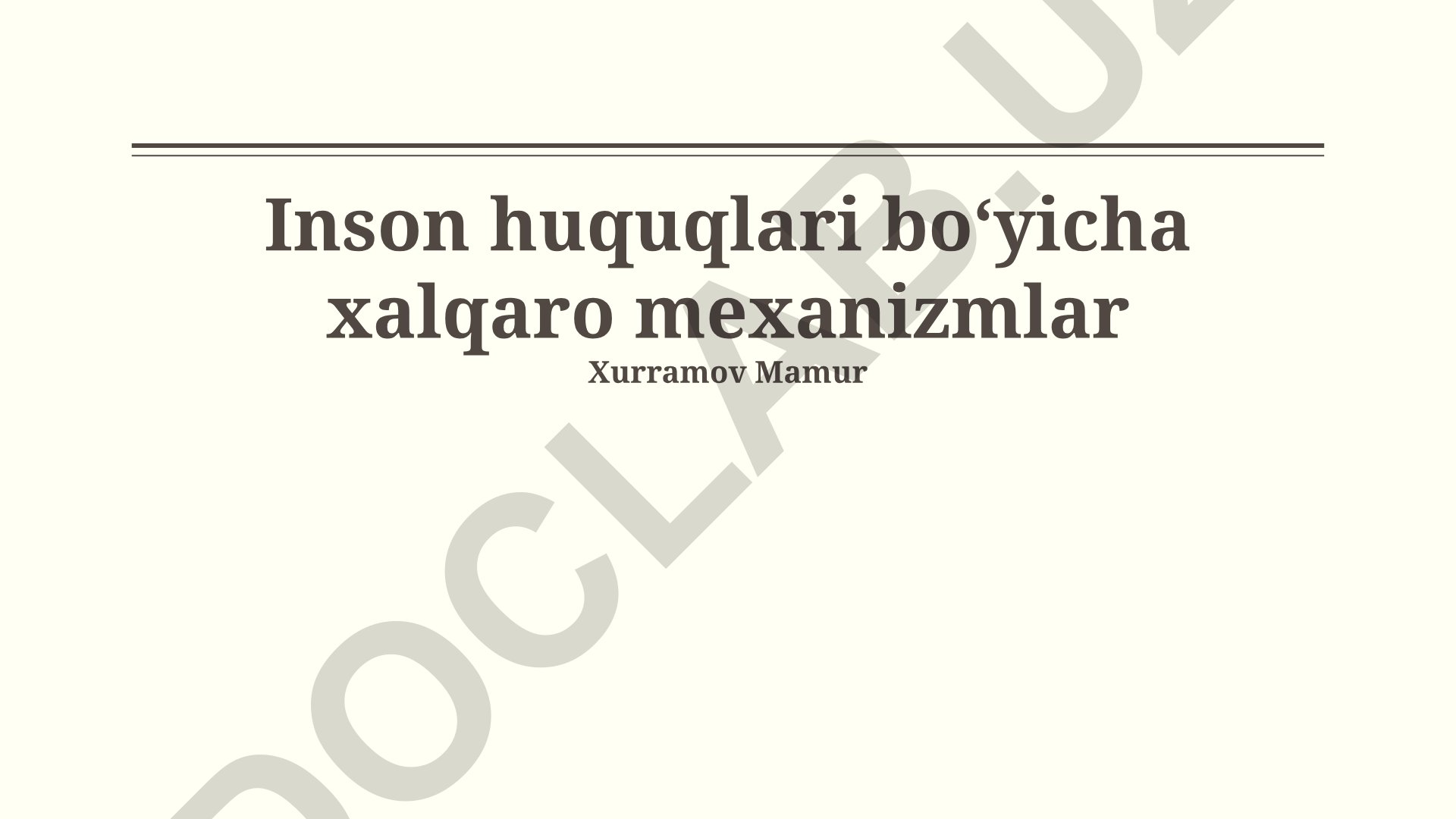 Inson huquqlari boʻyicha xalqaro mexanizmlar