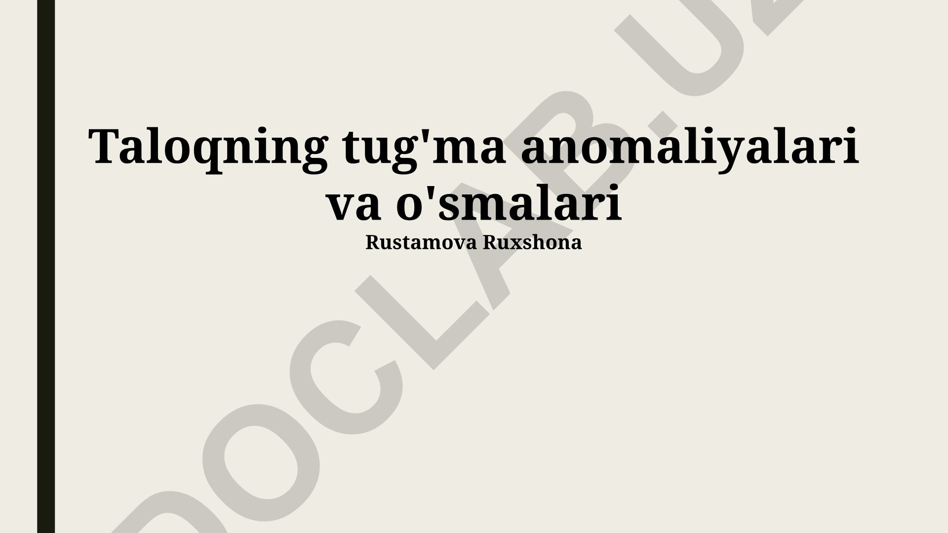 Taloqning tug'ma anomaliyalari va o'smalari