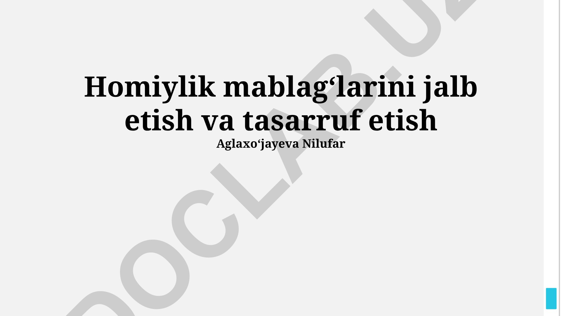 Homiylik mablagʻlarini jalb etish va tasarruf etish