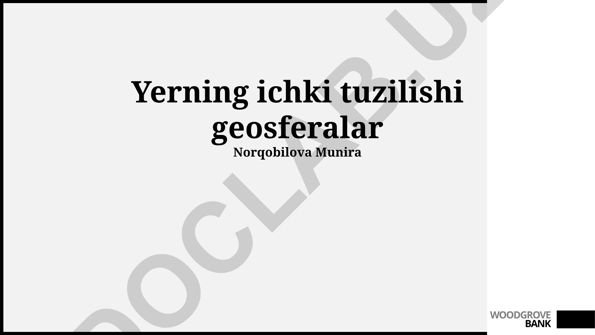 Yerning ichki tuzilishi va geosferalar