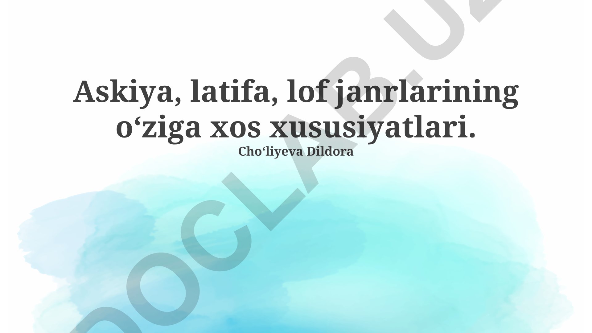 Askiya, latifa, lof janrlarining oʻziga xos xususiyatlari