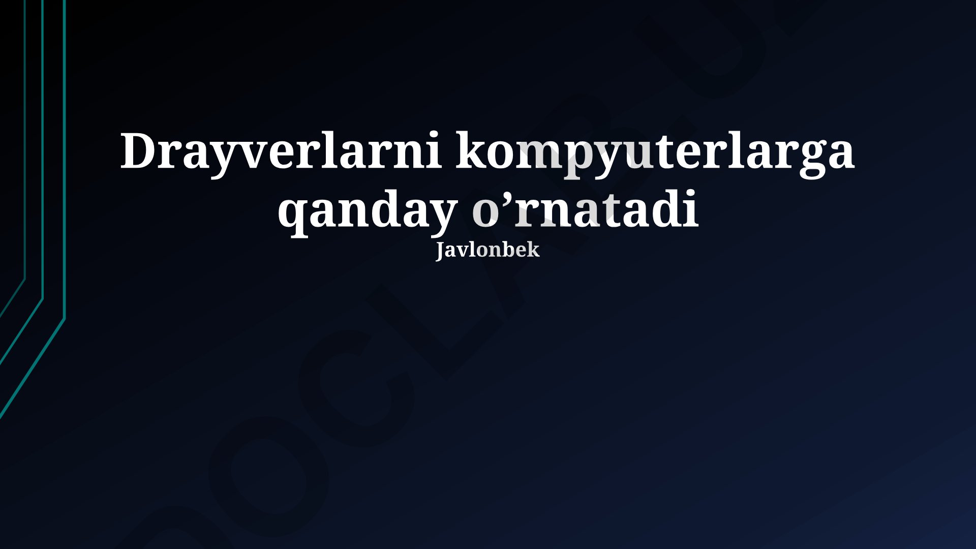 Drayverlarni kompyuterlarga qanday o'rnatish