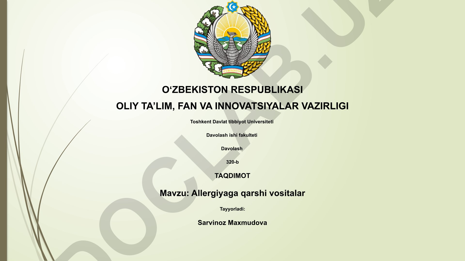Allergiyaga qarshi vositalar