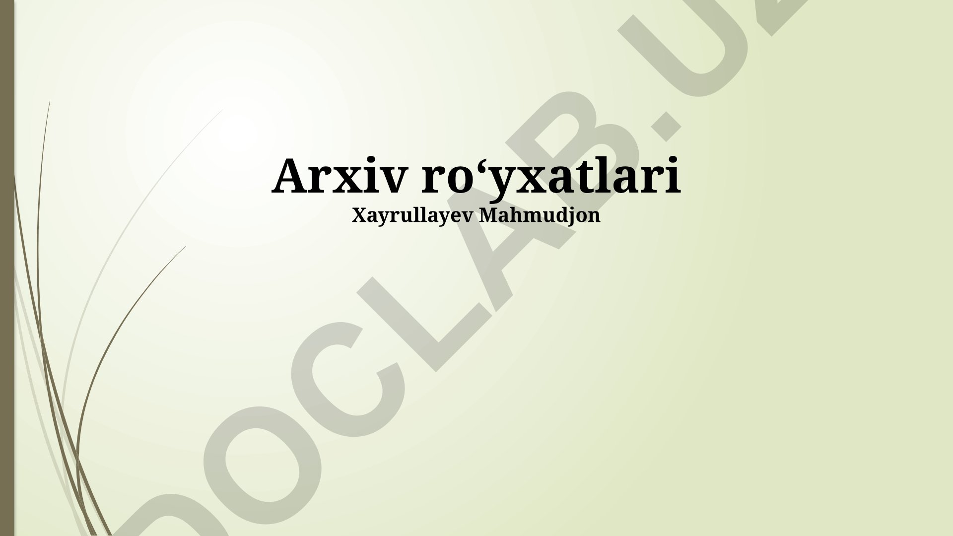 Arxiv roʻyxatlari va ilmiy tadqiqotlar