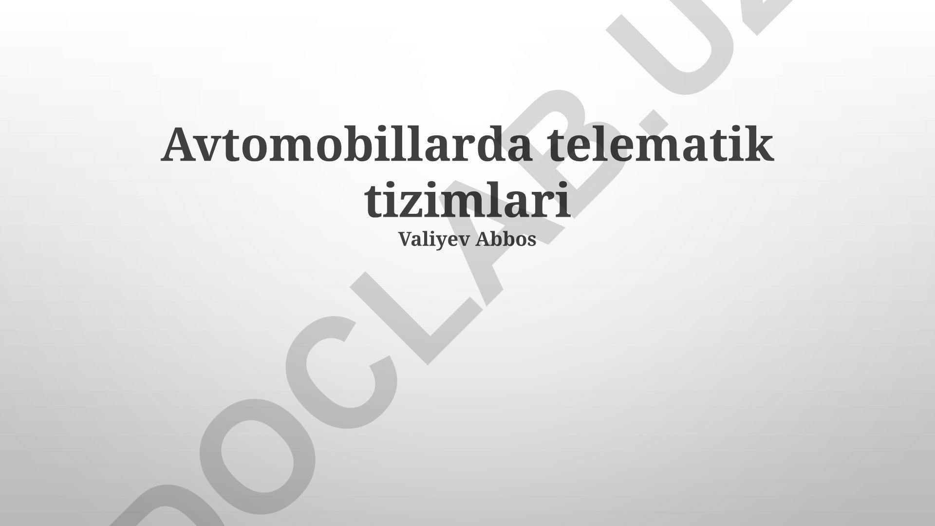 Avtomobillarda telematik tizimlari