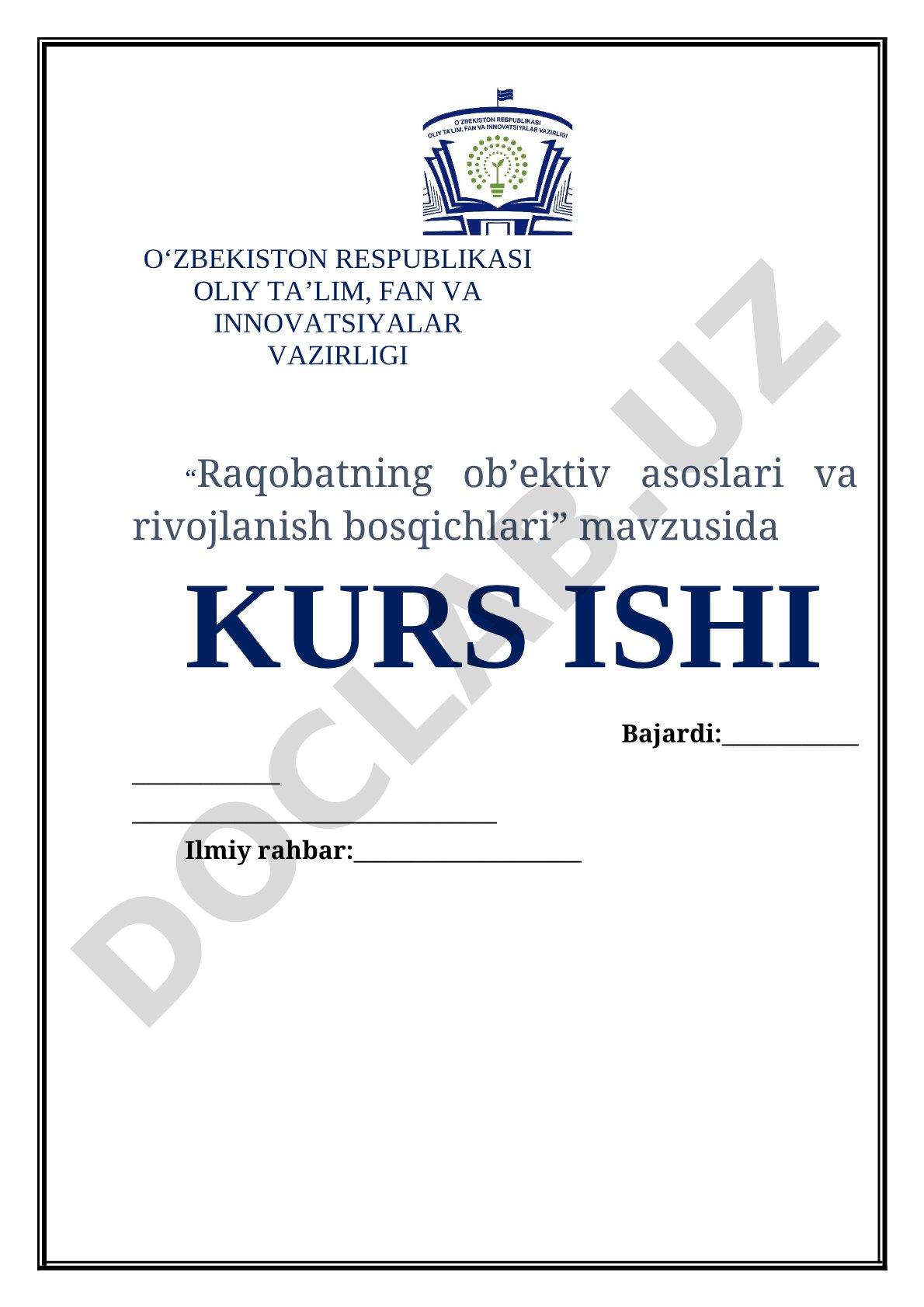 Raqobatning ob’ektiv asoslari va rivojlanish bosqichlari