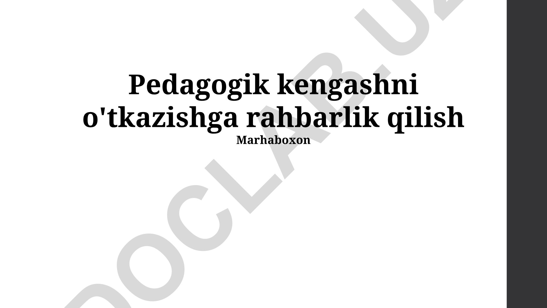 Pedagogik kengashni o'tkazishga rahbarlik qilish