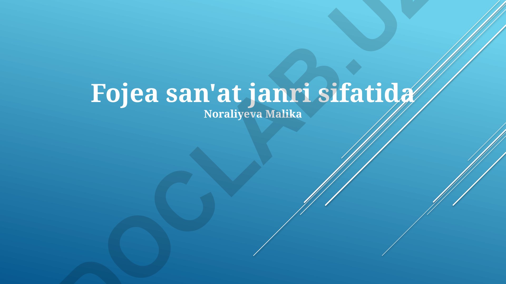 Fojea san'at janri va san'atning ijtimoiy-madaniy ta'siri