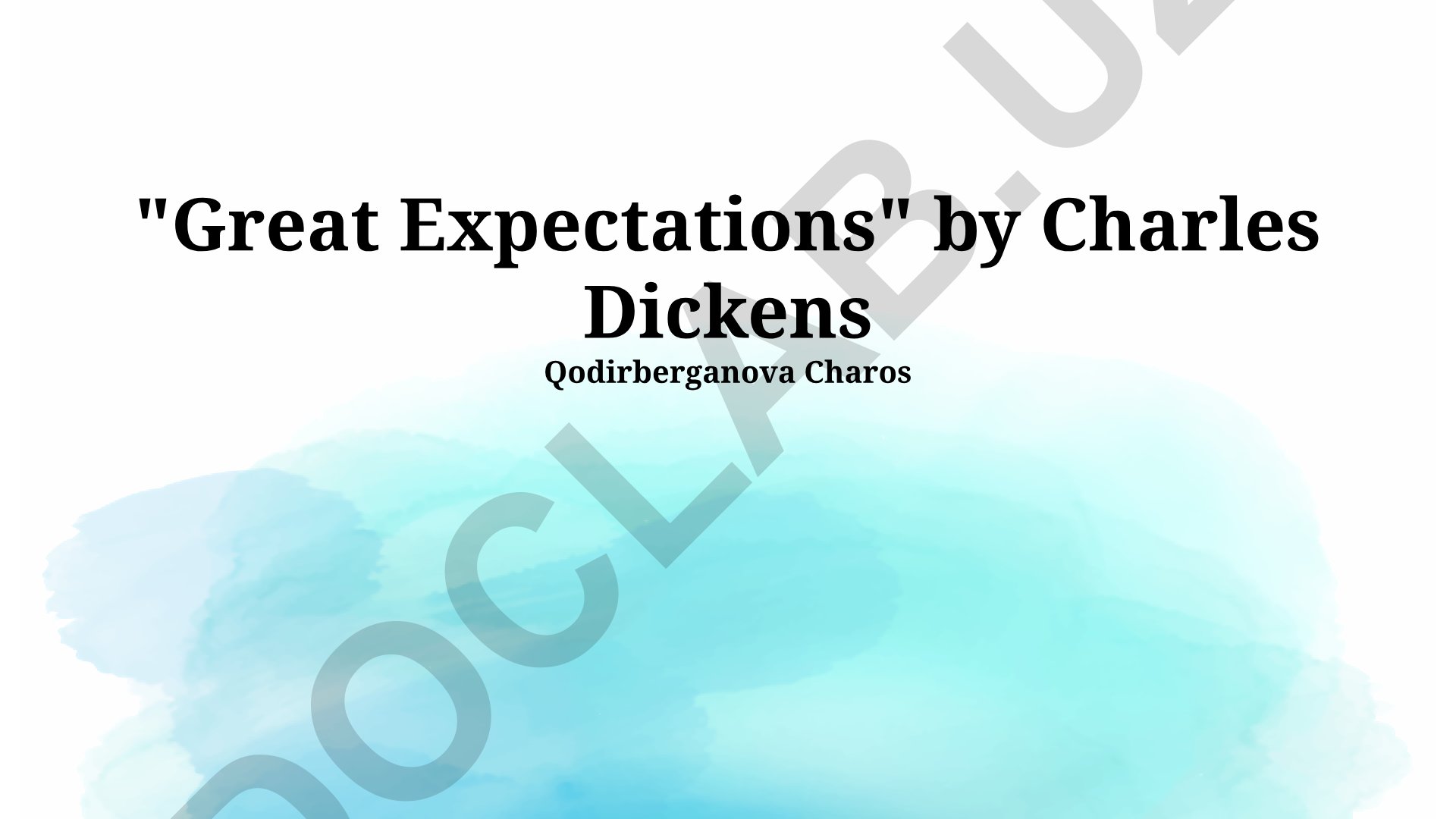Great Expectations by Charles Dickens tahlili