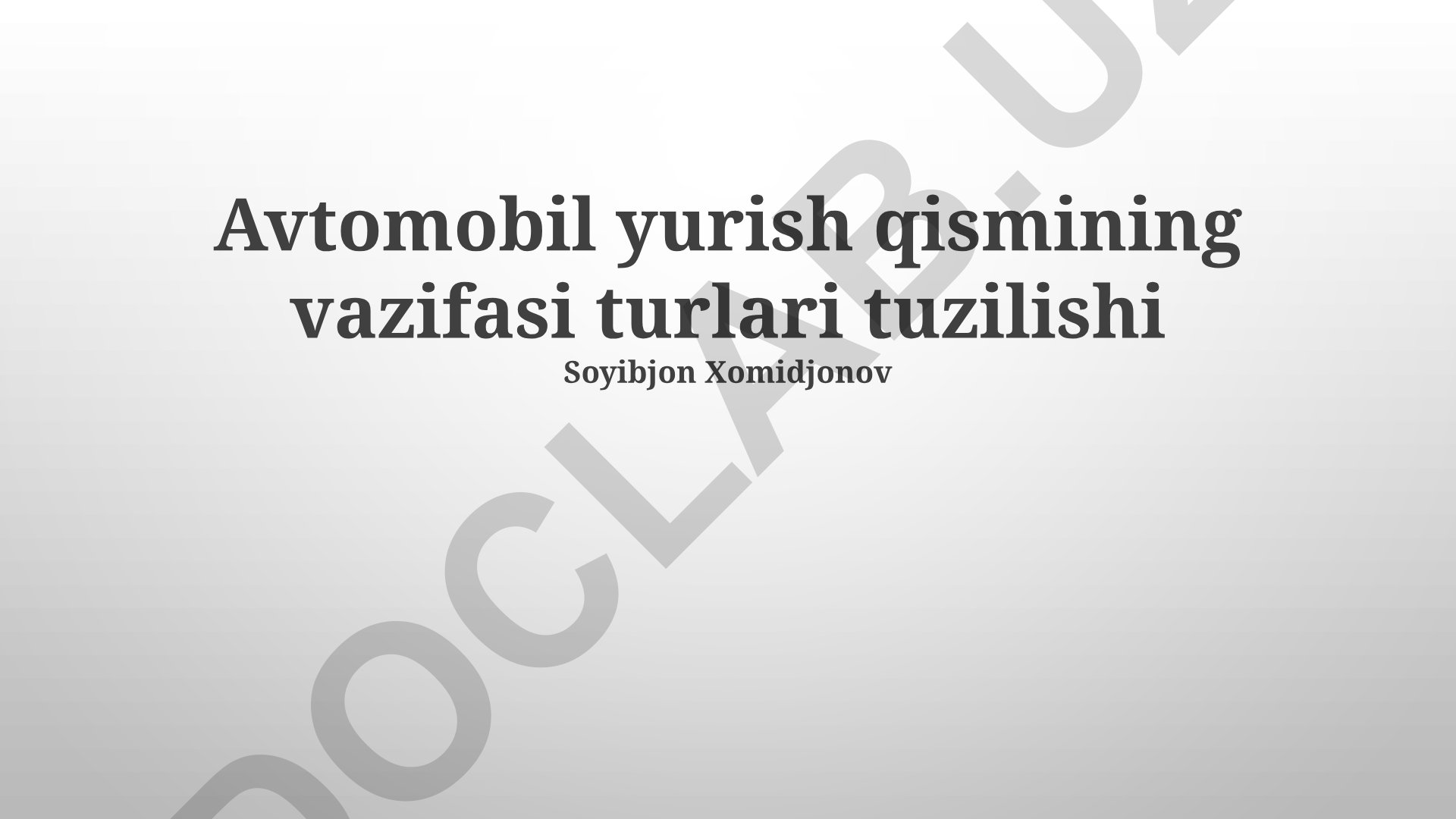 Avtomobil yurish qismining vazifasi, turlari va tuzilishi