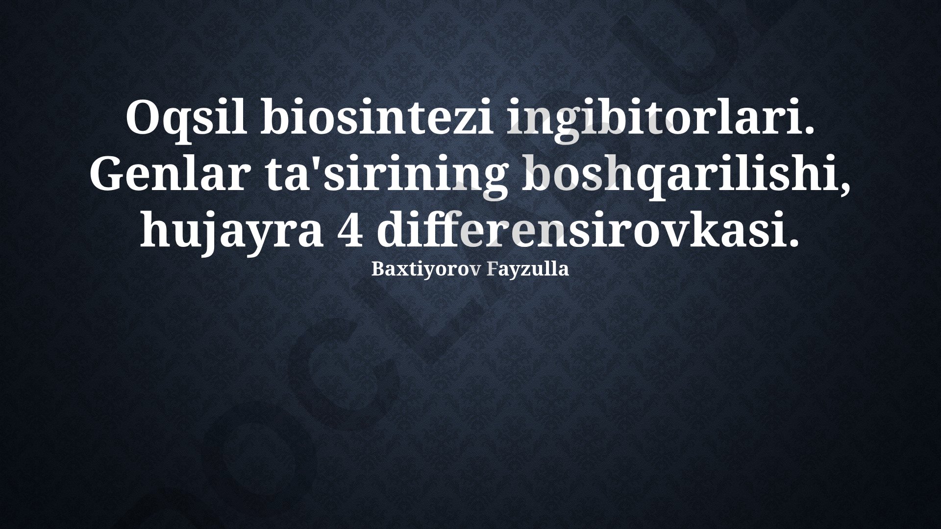 Oqsil biosintezi ingibitorlari va hujayra differensirovkasi