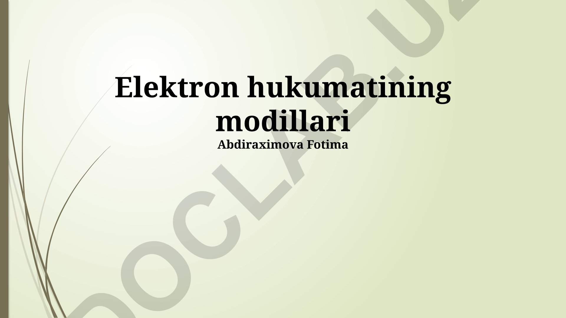 Elektron Hukumat Modellari Taqqoslashi va Turlari