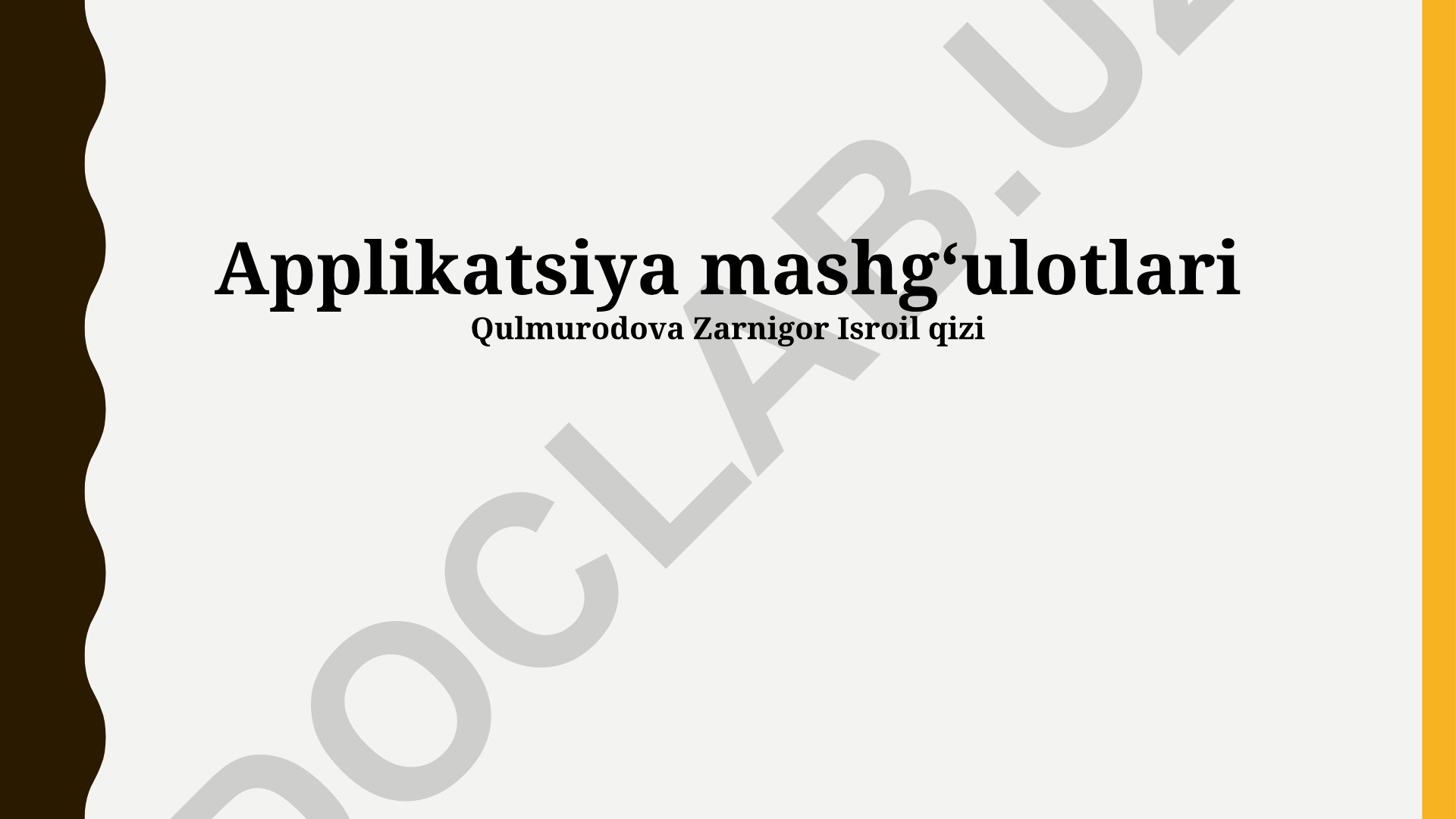 Dasturga o'rgatish jarayoni va amaliy mashg'ulotlar