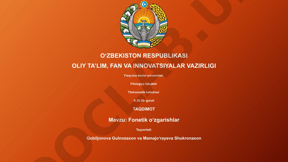Fonetik o'zgarishlar