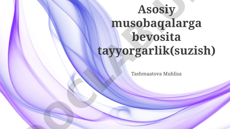 Asosiy musobaqalarga bevosita tayyorgarlik (suzish)