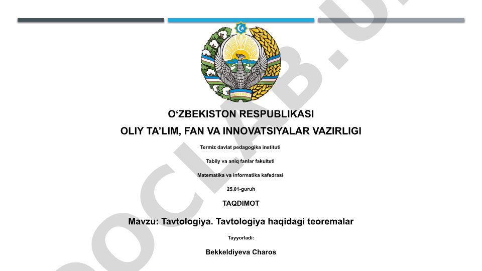 Tavtologiya. Tavtologiya haqidagi teoremalar