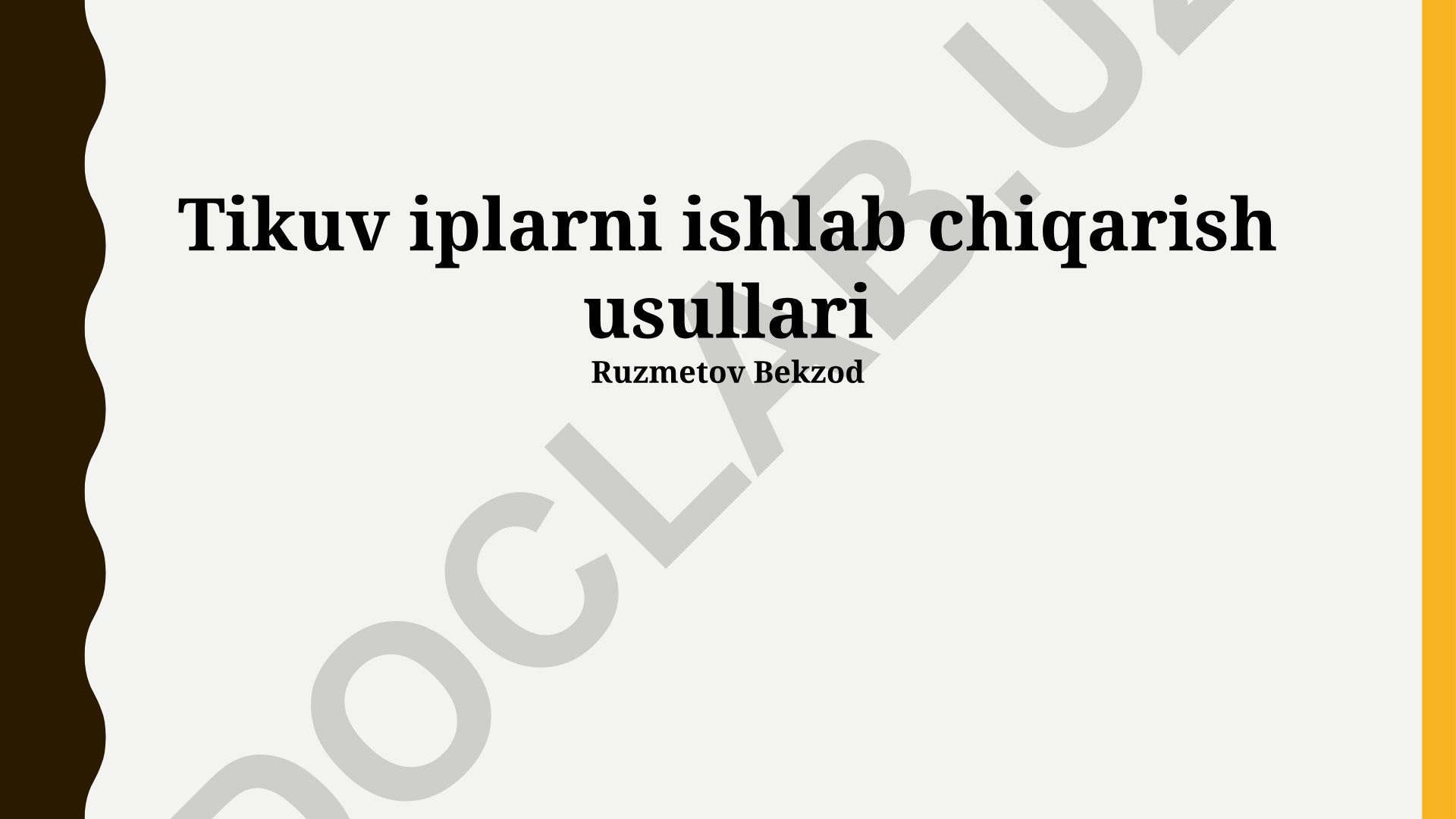 Tikuv iplarni ishlab chiqarish usullari