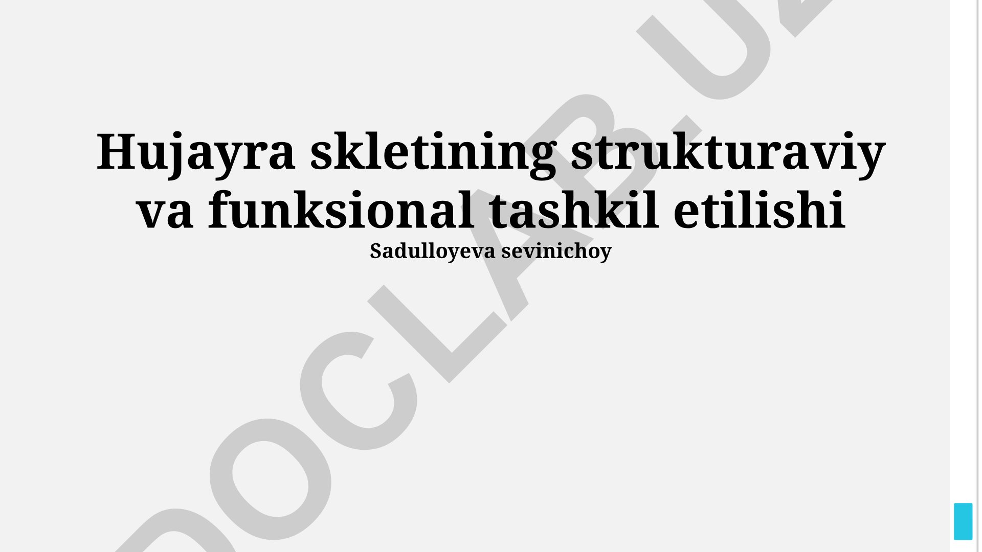 Hujayra sitoskeletining tuzilishi va funksiyalari