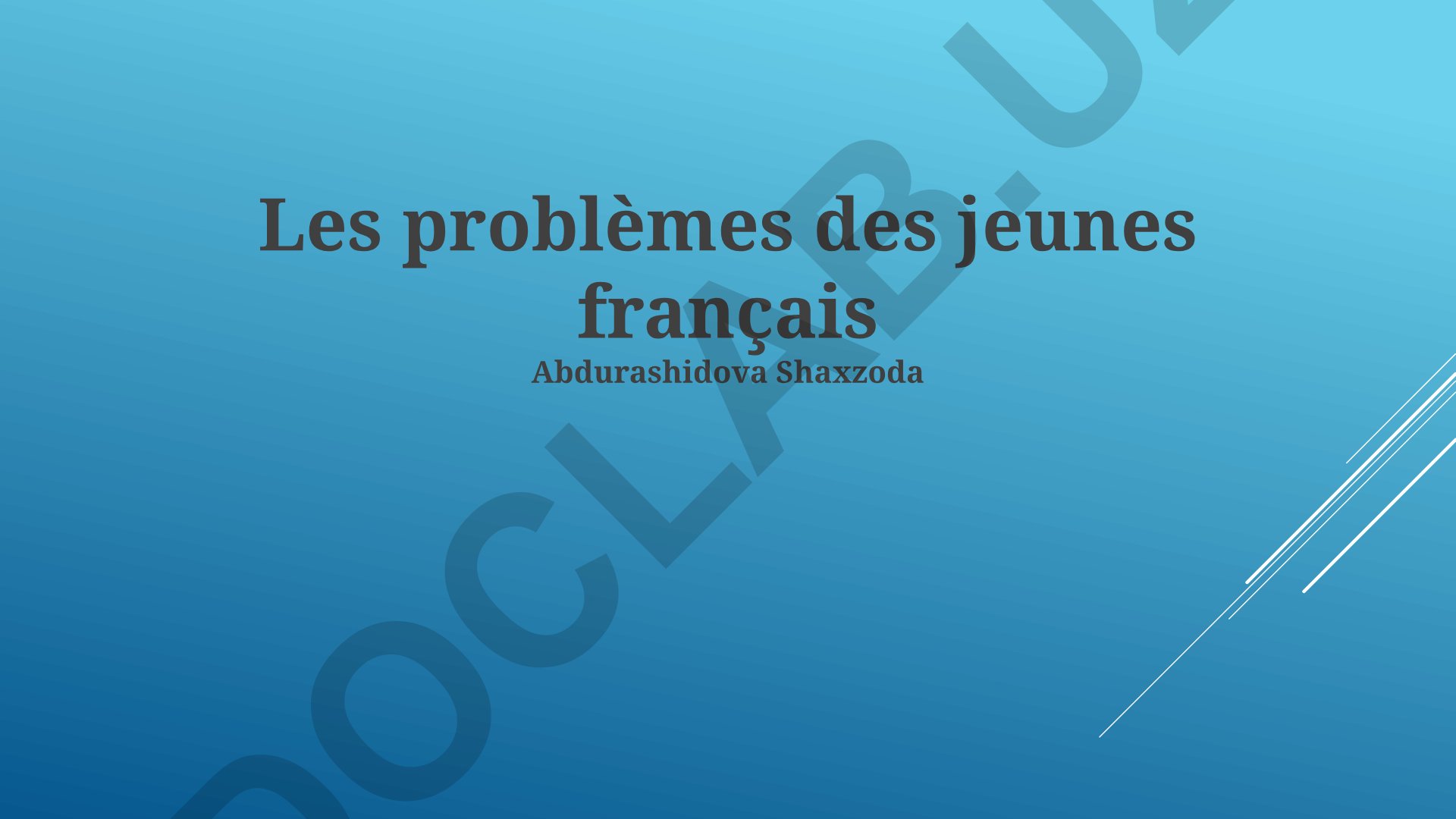 Les problèmes des jeunes français