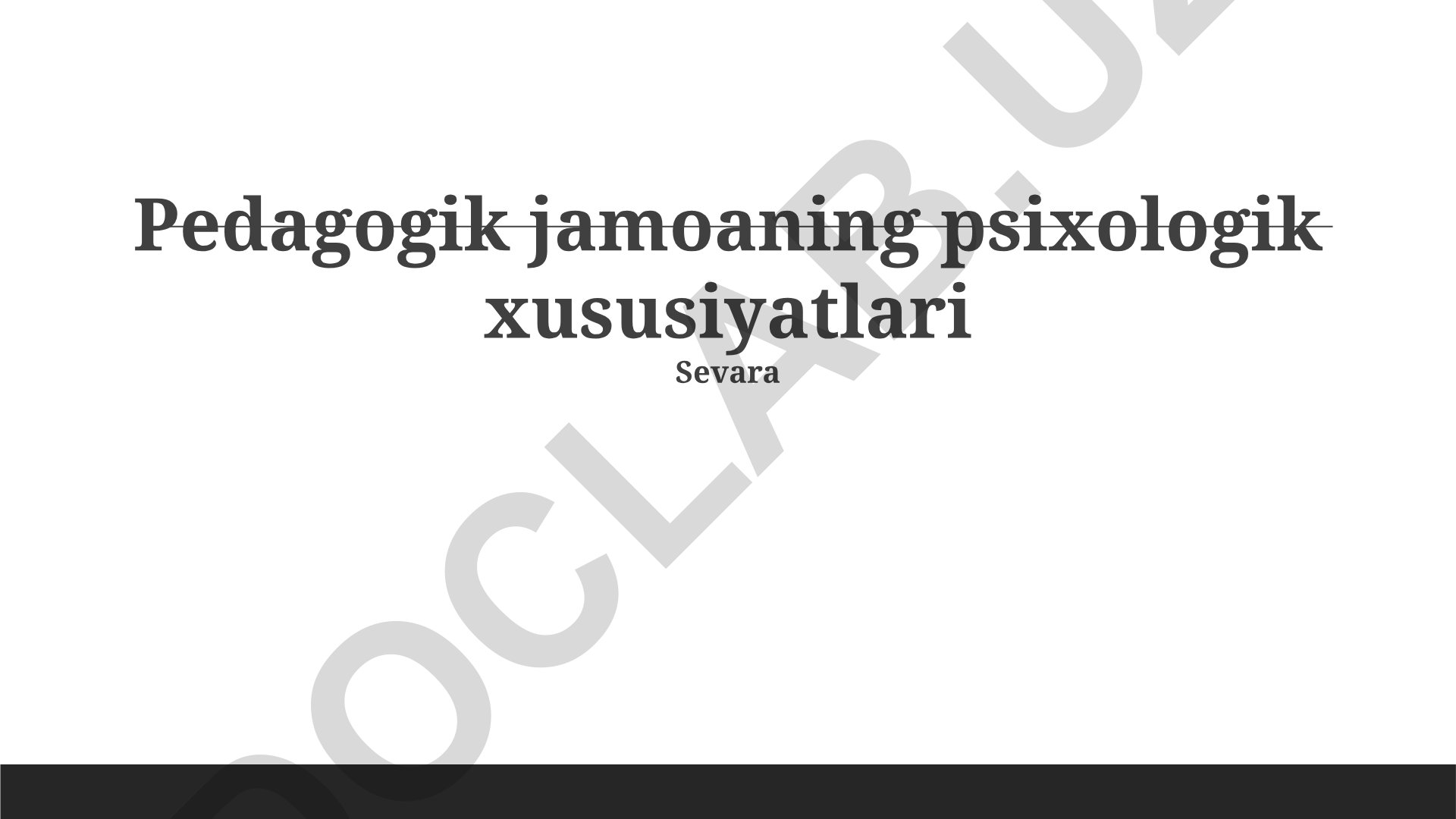 Pedagogik jamoaning psixologik xususiyatlari va stress menejmenti