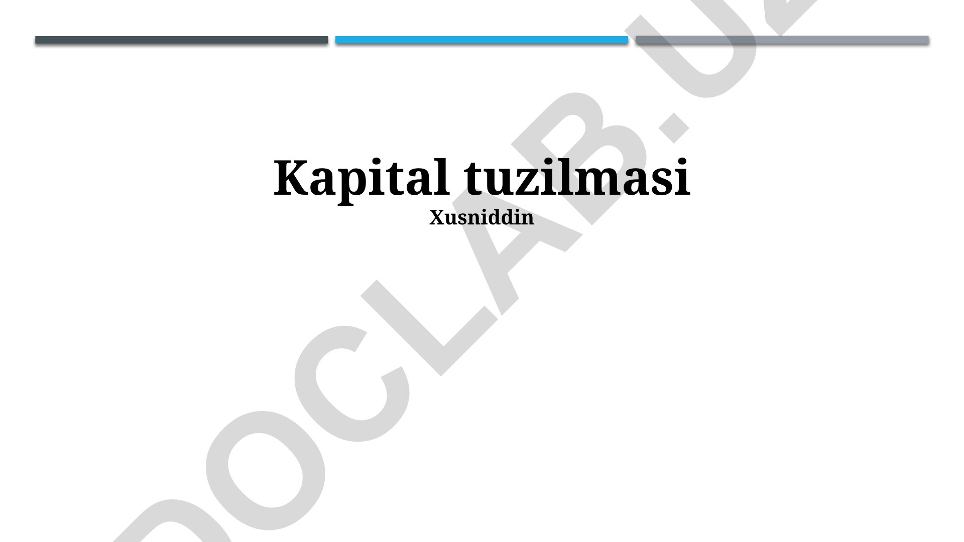 Kapital tuzilmasi va kompaniya qiymatiga ta'siri