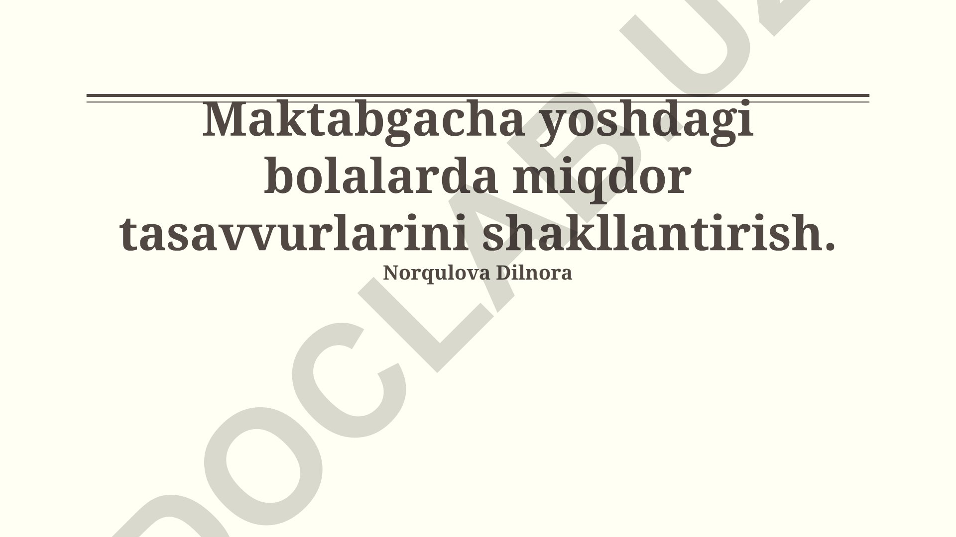 Maktabgacha yoshdagi bolalarda miqdor tasavvurlarini shakllantirish
