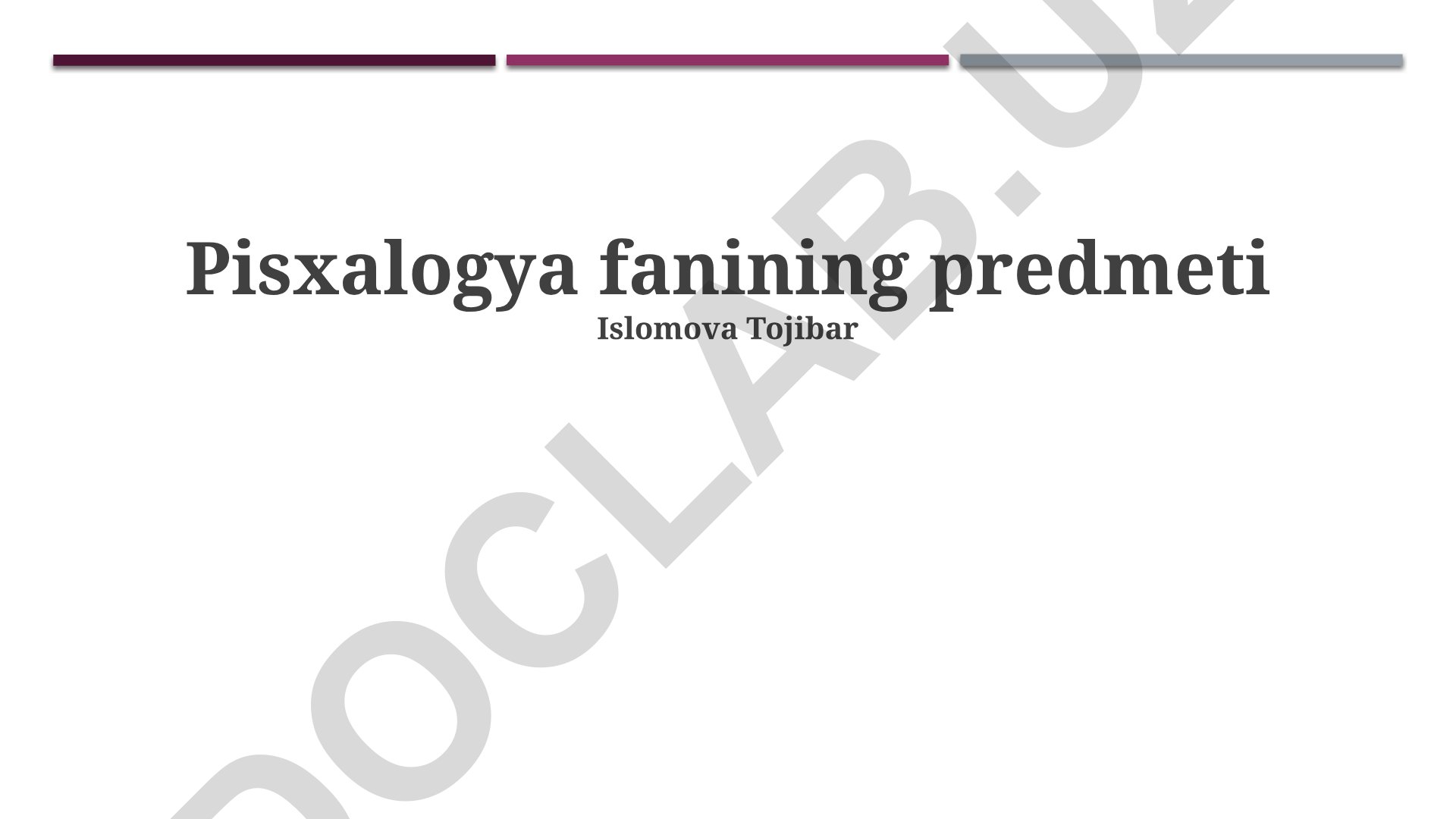 Psixologiya fanining predmeti, vazifalari va amaliy sohalari