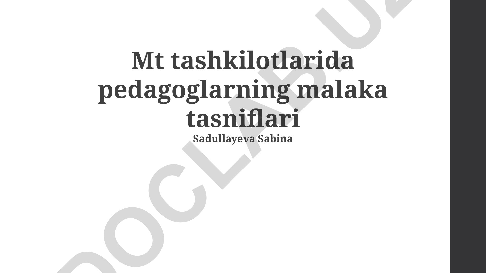 O'qituvchilarning malaka toifalari va talablari