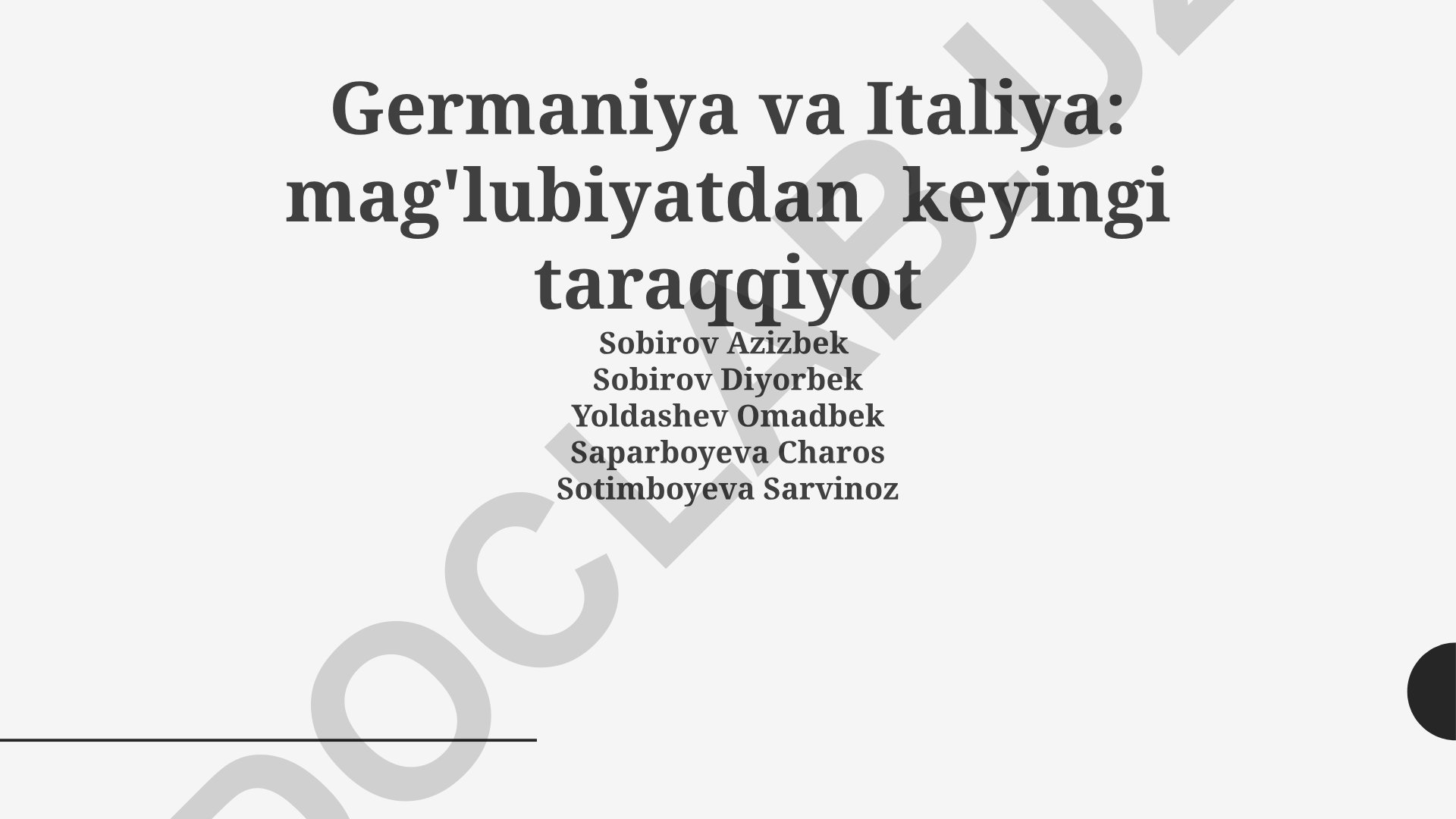 Germaniya va Italiyaning urushdan keyingi tiklanishi va iqtisodiy mo'jizasi