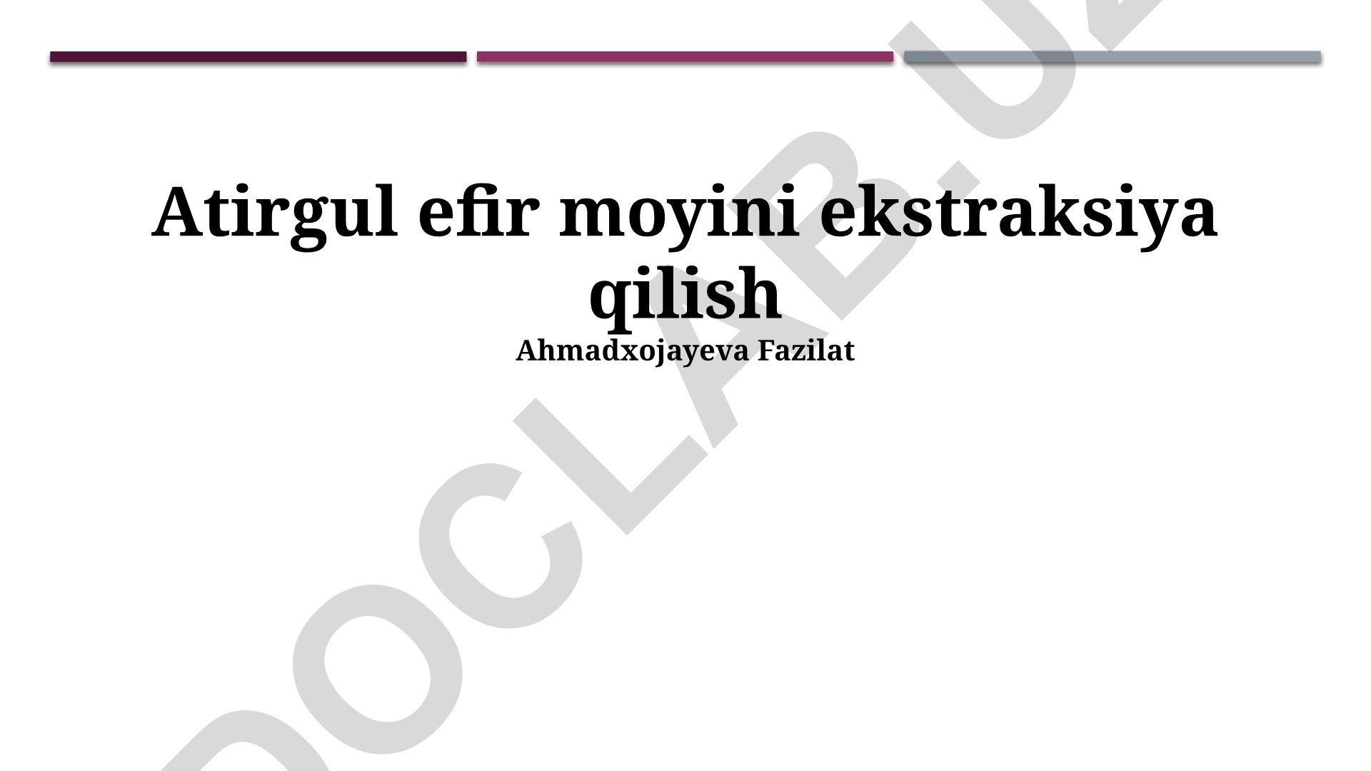 Atirgul efir moyini ekstraksiya qilish va qo'llanilishi