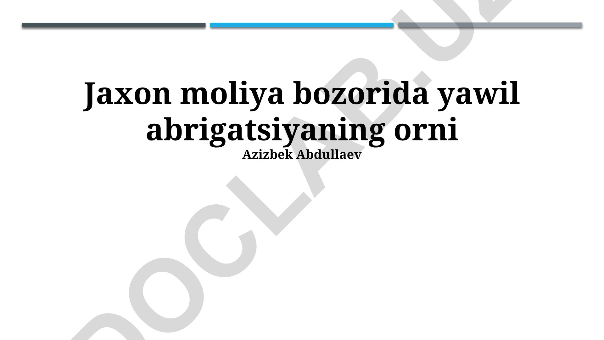 Jaxon kompaniyasining jahon molibden bozoridagi o'rni va strategiyasi