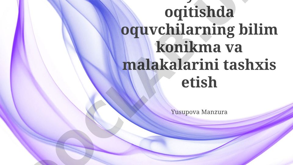 Ta'limda o'quvchilarni diagnostika qilish: Asosiy tushunchalar va usullar