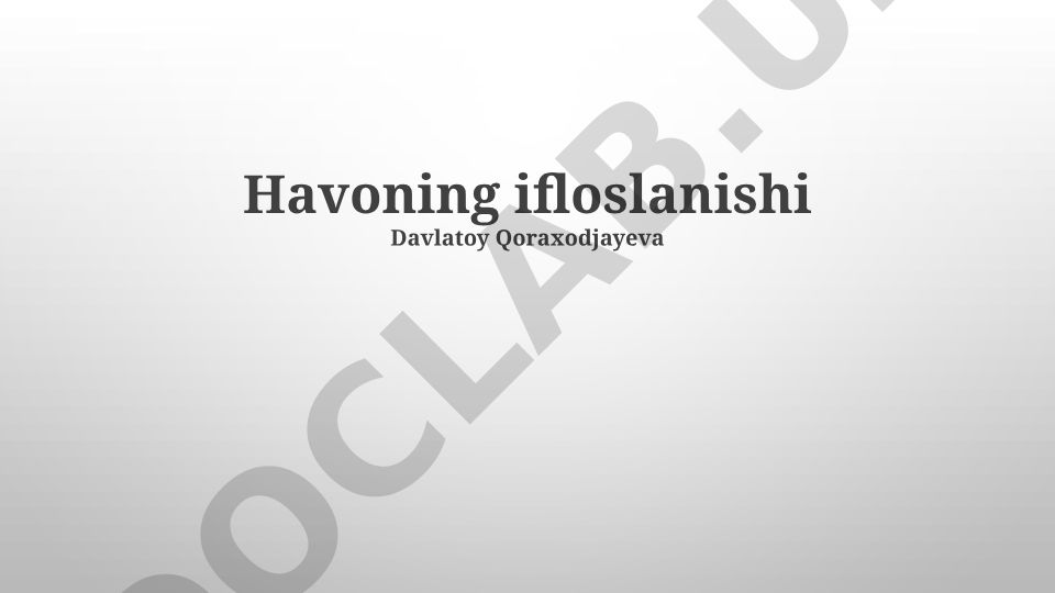 Havoning ifloslanishi va okean ifloslanishi muammolari