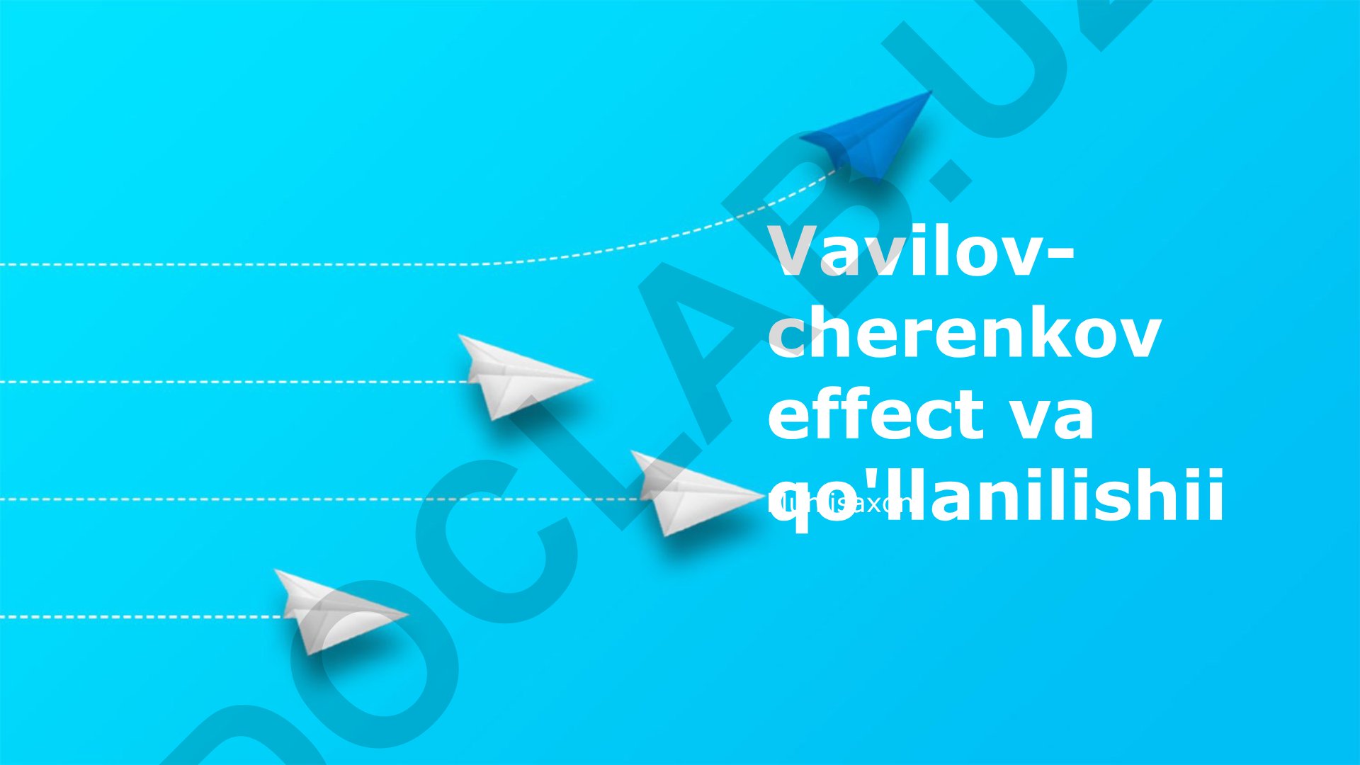 Vavilov-Cherenkov effekti: Zamonaviy tadqiqotlar va istiqbollari